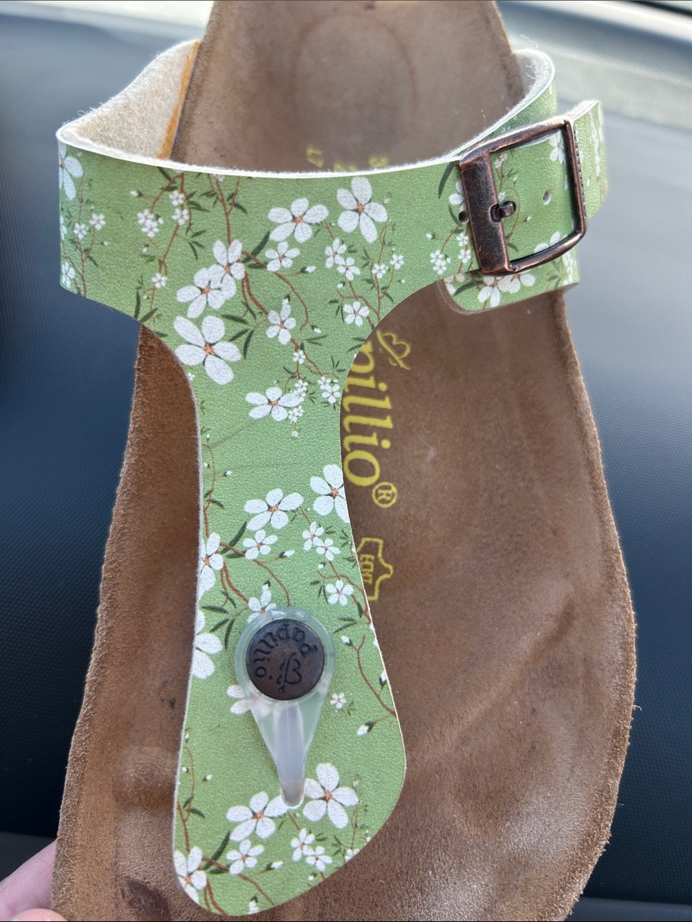 Papillio by Birkenstock Green Floral Buckle Toe-Post Sandals Women’s Size 7 - Picture 4 of 16